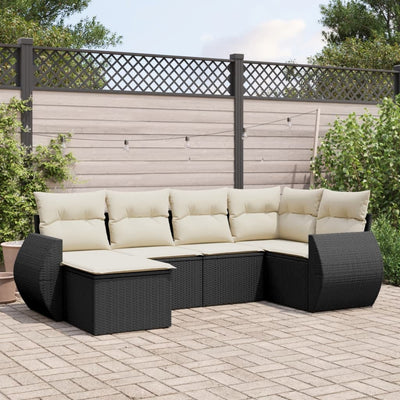 6-Tlg. Garten-Sofagarnitur Mit Kissen Poly Rattan