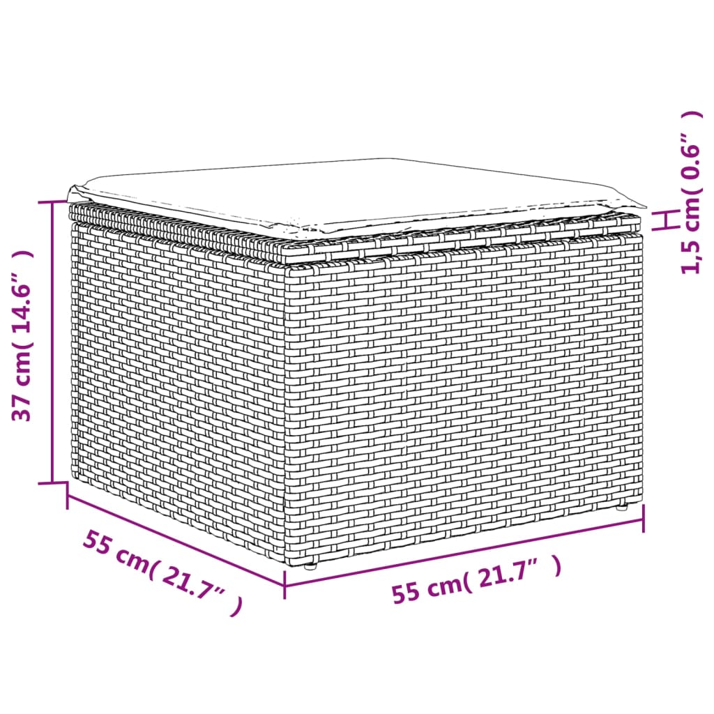 6-Tlg. Garten-Sofagarnitur Mit Kissen Poly Rattan