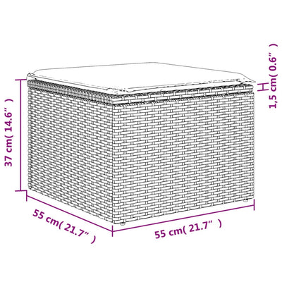 6-Tlg. Garten-Sofagarnitur Mit Kissen Poly Rattan