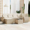 6-Tlg. Garten-Sofagarnitur Mit Kissen Poly Rattan