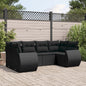 6-Tlg. Garten-Sofagarnitur Mit Kissen Poly Rattan