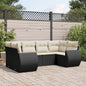 6-Tlg. Garten-Sofagarnitur Mit Kissen Poly Rattan