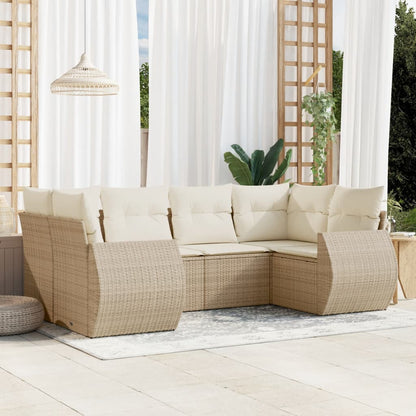 6-Tlg. Garten-Sofagarnitur Mit Kissen Poly Rattan