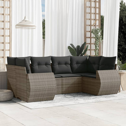 6-Tlg. Garten-Sofagarnitur Mit Kissen Poly Rattan