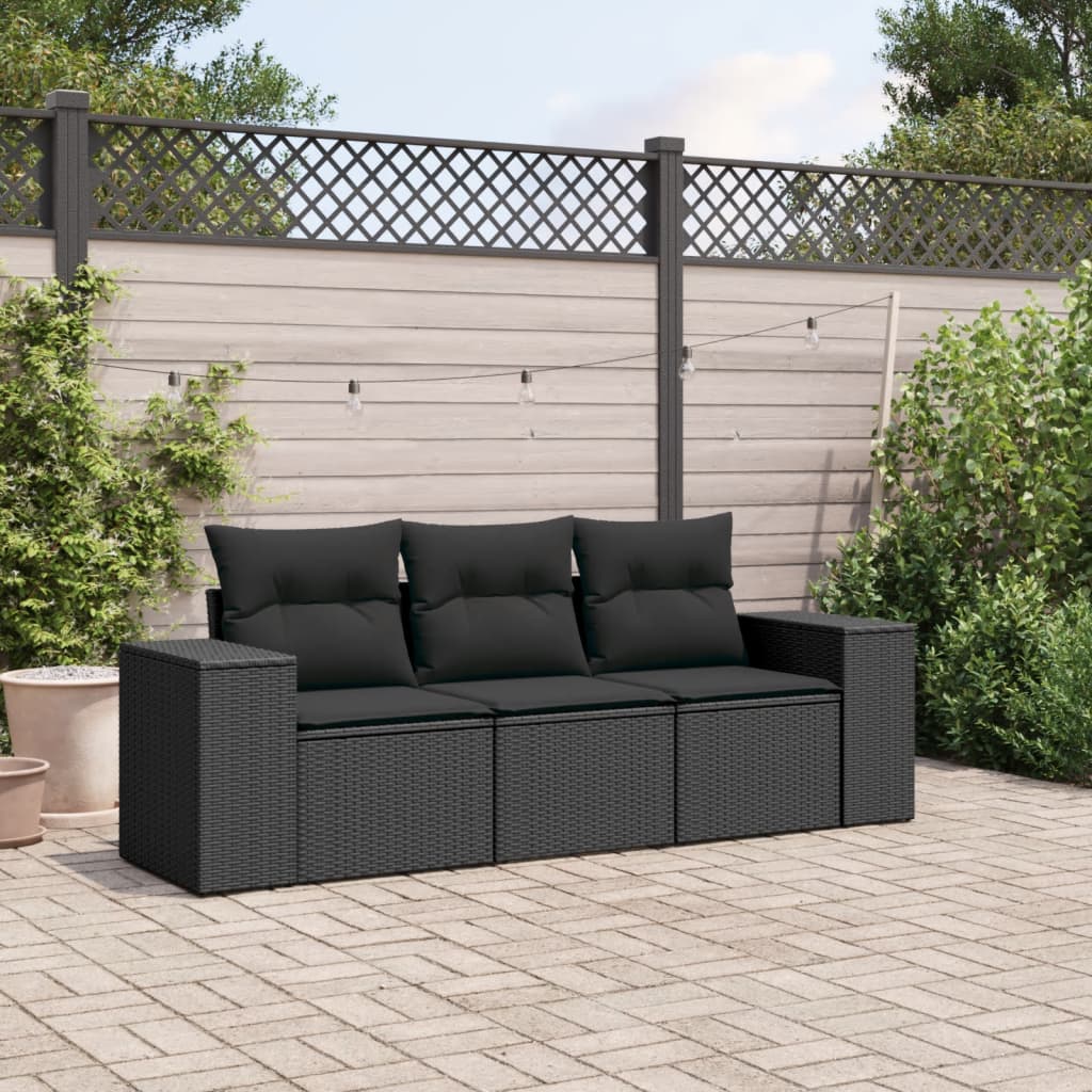 4-Tlg. Garten-Sofagarnitur Mit Kissen Poly Rattan