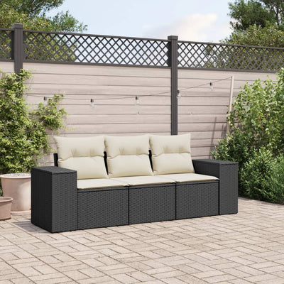 4-Tlg. Garten-Sofagarnitur Mit Kissen Poly Rattan