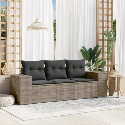 4-Tlg. Garten-Sofagarnitur Mit Kissen Poly Rattan