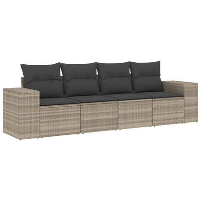 4-Tlg. Garten-Sofagarnitur Mit Kissen Poly Rattan