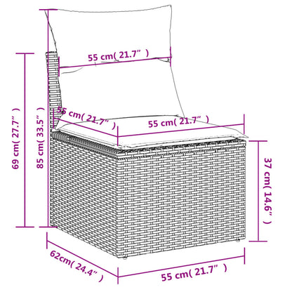 4-Tlg. Garten-Sofagarnitur Mit Kissen Poly Rattan