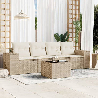 4-Tlg. Garten-Sofagarnitur Mit Kissen Poly Rattan