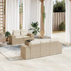 6-Tlg. Garten-Sofagarnitur Mit Kissen Poly Rattan