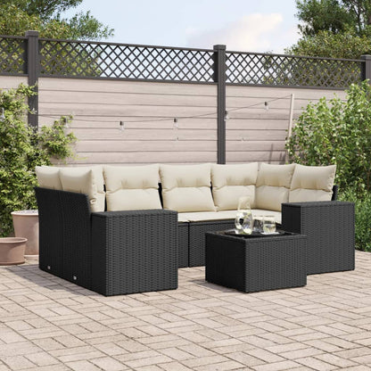 7-Tlg. Garten-Sofagarnitur Mit Kissen Poly Rattan