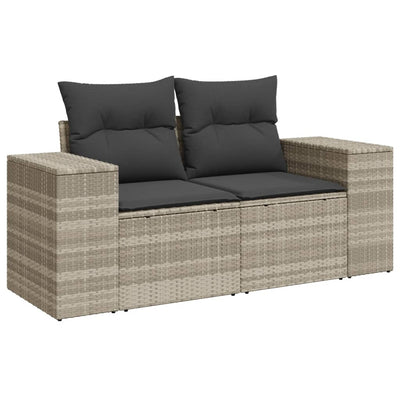 7-Tlg. Garten-Sofagarnitur Mit Kissen Poly Rattan