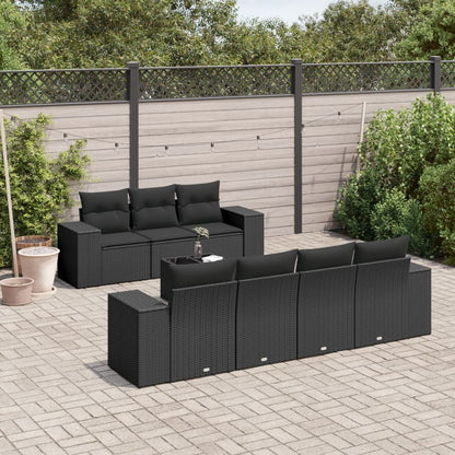 8-Tlg. Garten-Sofagarnitur Mit Kissen Poly Rattan