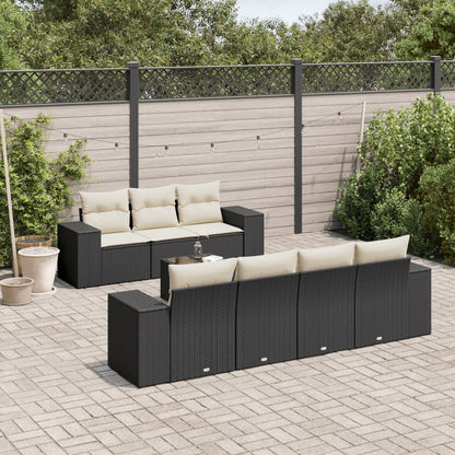 8-Tlg. Garten-Sofagarnitur Mit Kissen Poly Rattan