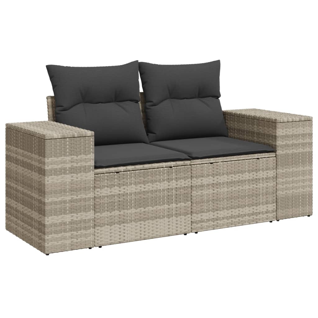 8-Tlg. Garten-Sofagarnitur Mit Kissen Poly Rattan