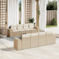 9-Tlg. Garten-Sofagarnitur Mit Kissen Poly Rattan