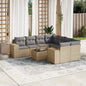 9-Tlg. Garten-Sofagarnitur Mit Kissen Poly Rattan