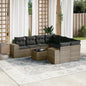 9-Tlg. Garten-Sofagarnitur Mit Kissen Poly Rattan