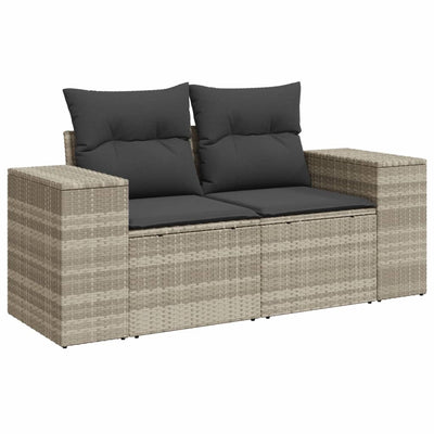 9-Tlg. Garten-Sofagarnitur Mit Kissen Poly Rattan