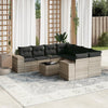 9-Tlg. Garten-Sofagarnitur Mit Kissen Poly Rattan