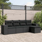 5-Tlg. Garten-Sofagarnitur Mit Kissen Poly Rattan