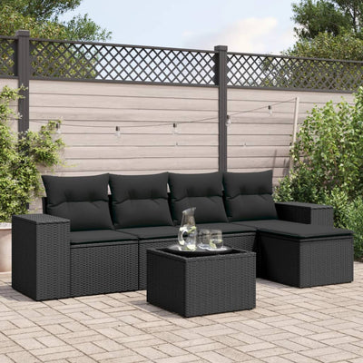 5-Tlg. Garten-Sofagarnitur Mit Kissen Poly Rattan