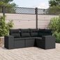 5-Tlg. Garten-Sofagarnitur Mit Kissen Poly Rattan