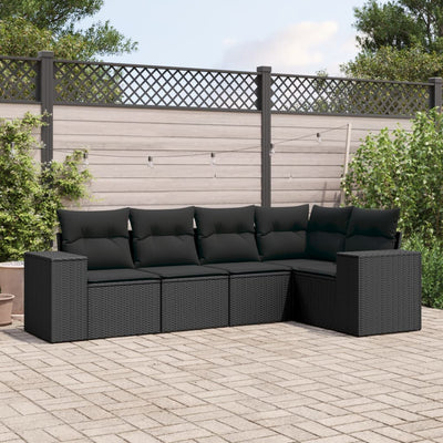 6-Tlg. Garten-Sofagarnitur Mit Kissen Poly Rattan