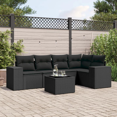 6-Tlg. Garten-Sofagarnitur Mit Kissen Poly Rattan