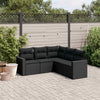 5-Tlg. Garten-Sofagarnitur Mit Kissen Poly Rattan