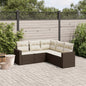 5-Tlg. Garten-Sofagarnitur Mit Kissen Poly Rattan