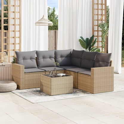 5-Tlg. Garten-Sofagarnitur Mit Kissen Poly Rattan