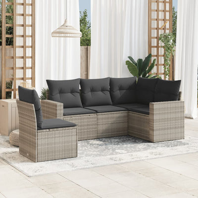 6-Tlg. Garten-Sofagarnitur Mit Kissen Poly Rattan