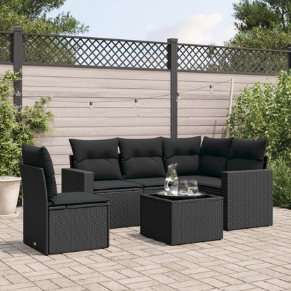 6-Tlg. Garten-Sofagarnitur Mit Kissen Poly Rattan