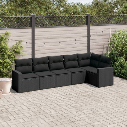 7-Tlg. Garten-Sofagarnitur Mit Kissen Poly Rattan