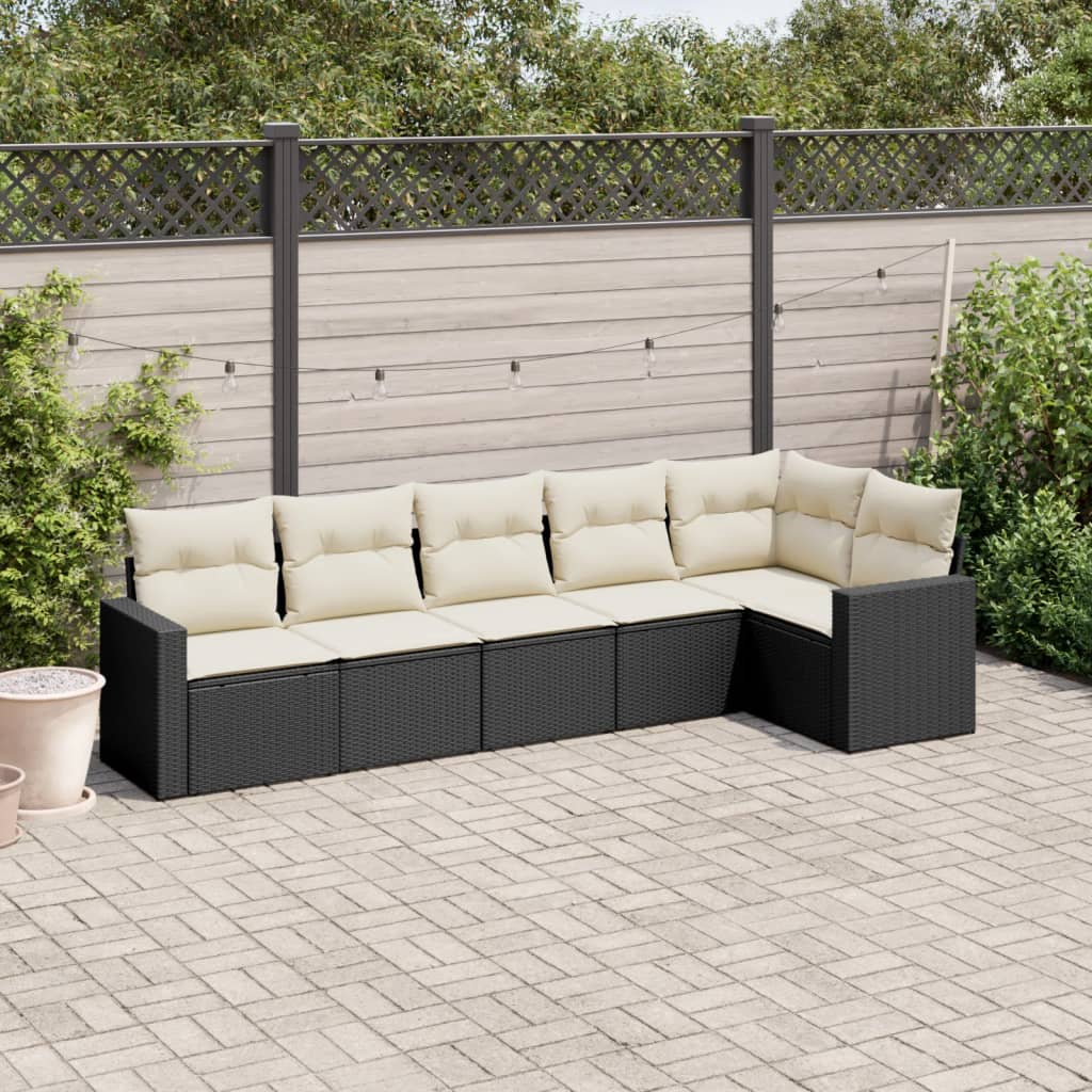 7-Tlg. Garten-Sofagarnitur Mit Kissen Poly Rattan