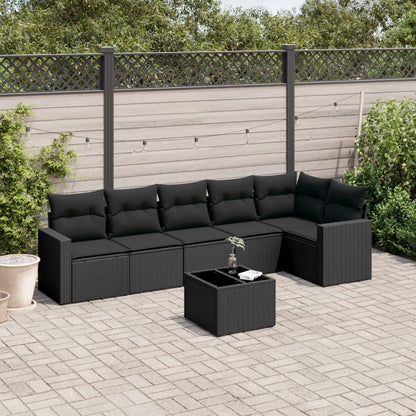 7-Tlg. Garten-Sofagarnitur Mit Kissen Poly Rattan