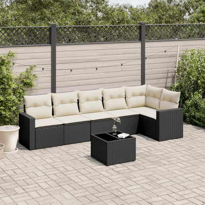 7-Tlg. Garten-Sofagarnitur Mit Kissen Poly Rattan