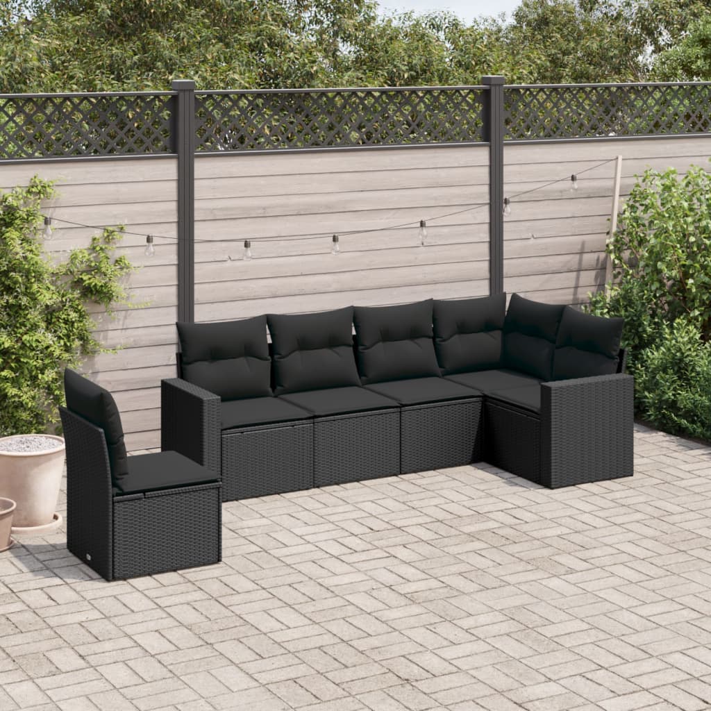 7-Tlg. Garten-Sofagarnitur Mit Kissen Poly Rattan