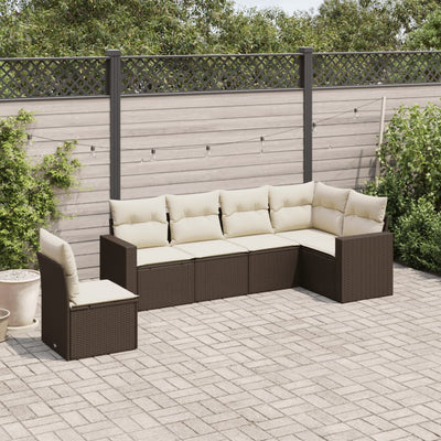 7-Tlg. Garten-Sofagarnitur Mit Kissen Poly Rattan