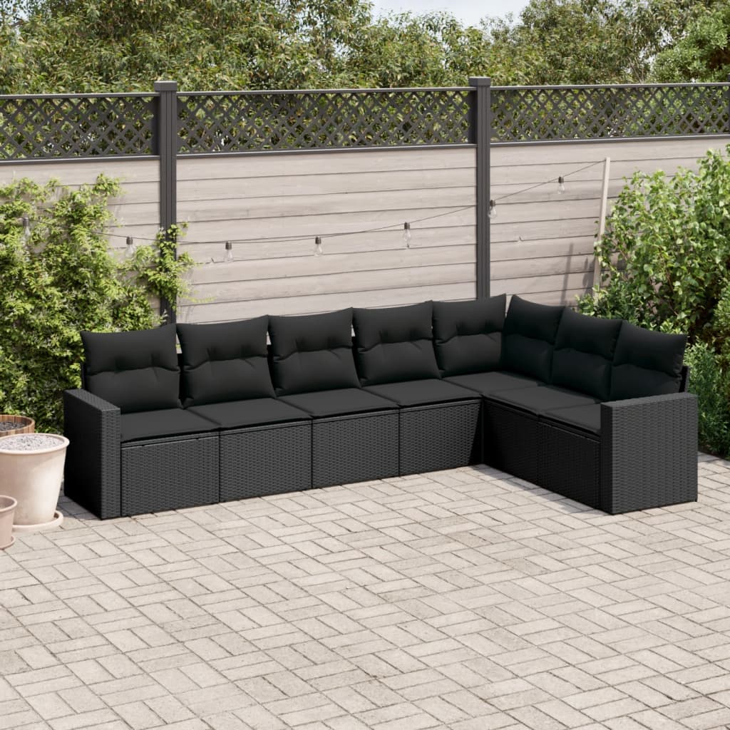 8-Tlg. Garten-Sofagarnitur Mit Kissen Poly Rattan