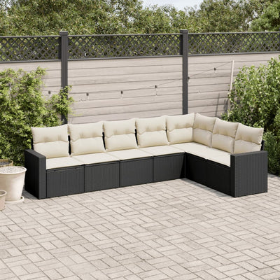 8-Tlg. Garten-Sofagarnitur Mit Kissen Poly Rattan