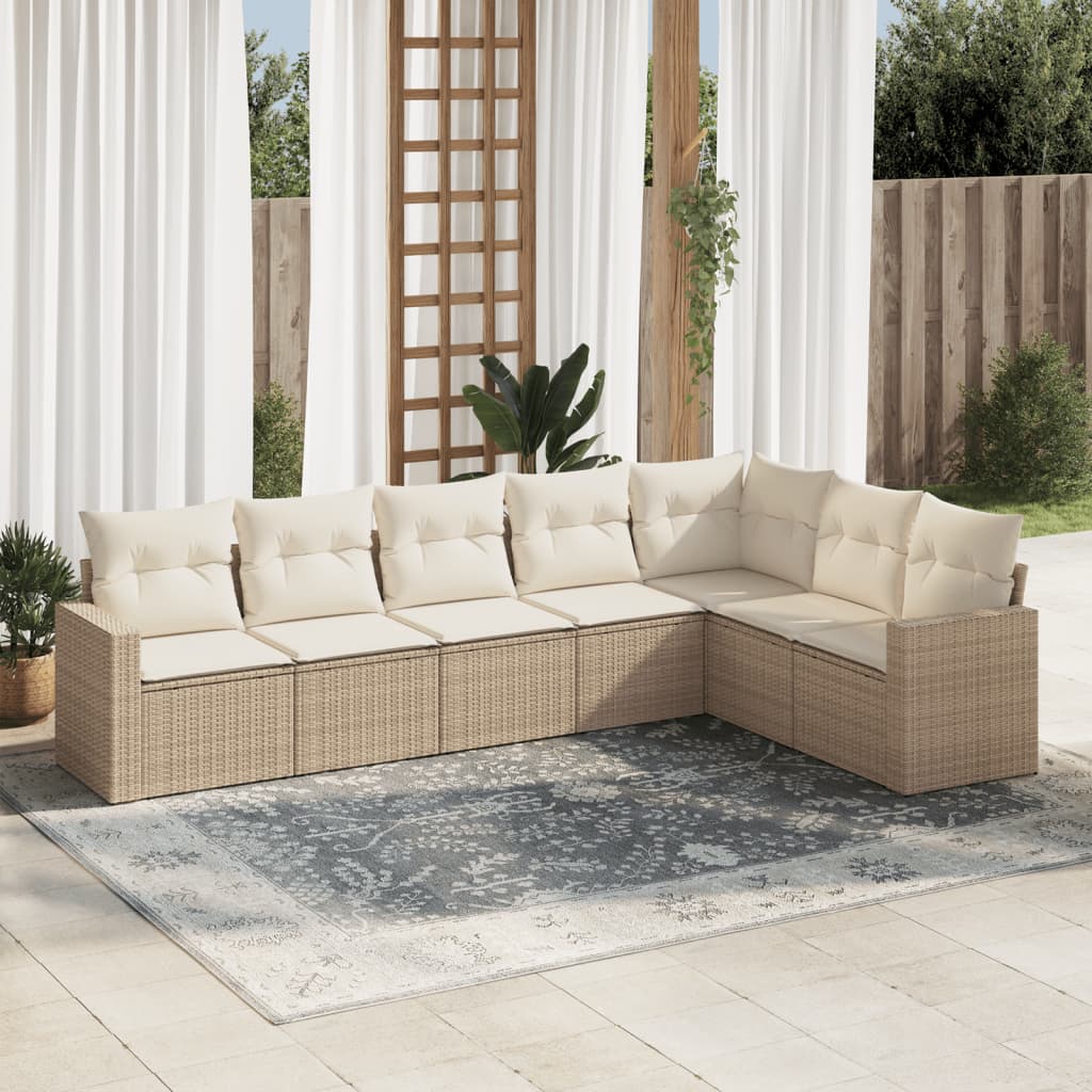 8-Tlg. Garten-Sofagarnitur Mit Kissen Poly Rattan