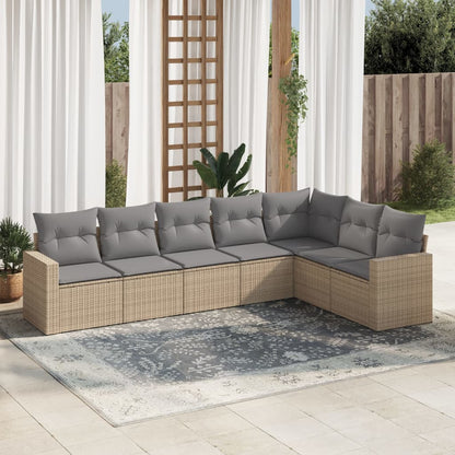 8-Tlg. Garten-Sofagarnitur Mit Kissen Poly Rattan