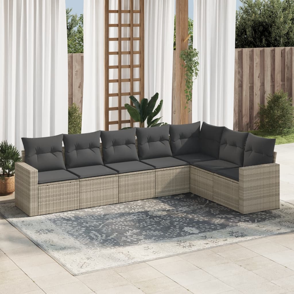 8-Tlg. Garten-Sofagarnitur Mit Kissen Poly Rattan