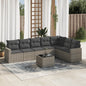 8-Tlg. Garten-Sofagarnitur Mit Kissen Poly Rattan