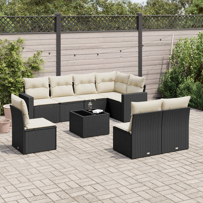 8-Tlg. Garten-Sofagarnitur Mit Kissen Poly Rattan