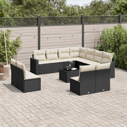 11-Tlg. Garten-Sofagarnitur Mit Kissen Poly Rattan