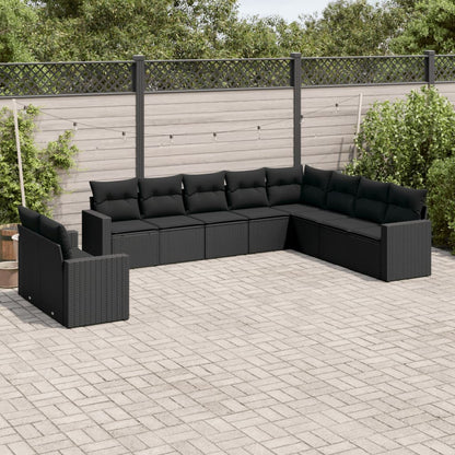 10-Tlg. Garten-Sofagarnitur Mit Kissen Poly Rattan